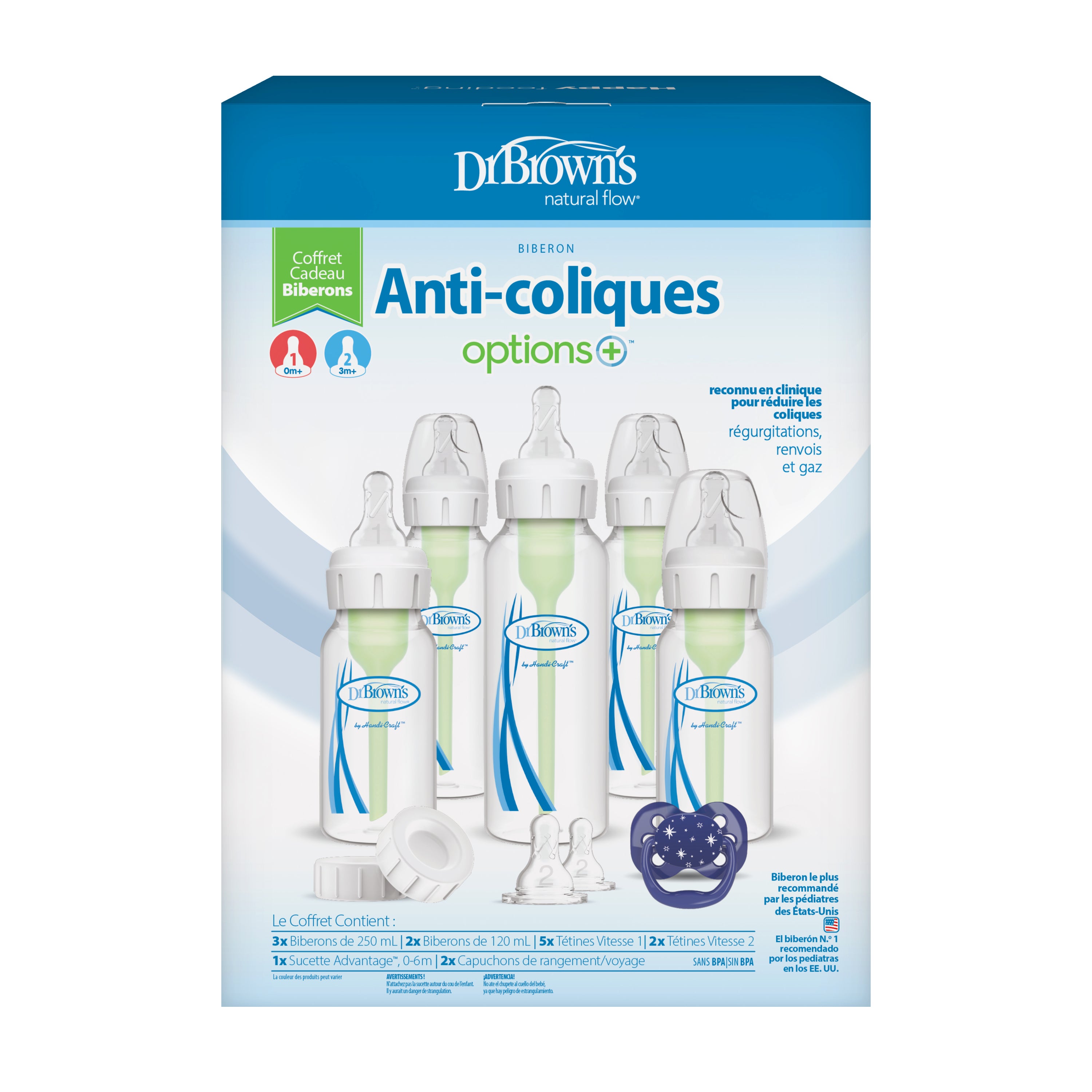 dr-brown-s-natural-flow-anti-colic-options-narrow-baby-bottle-gift-set-with-adva image 2