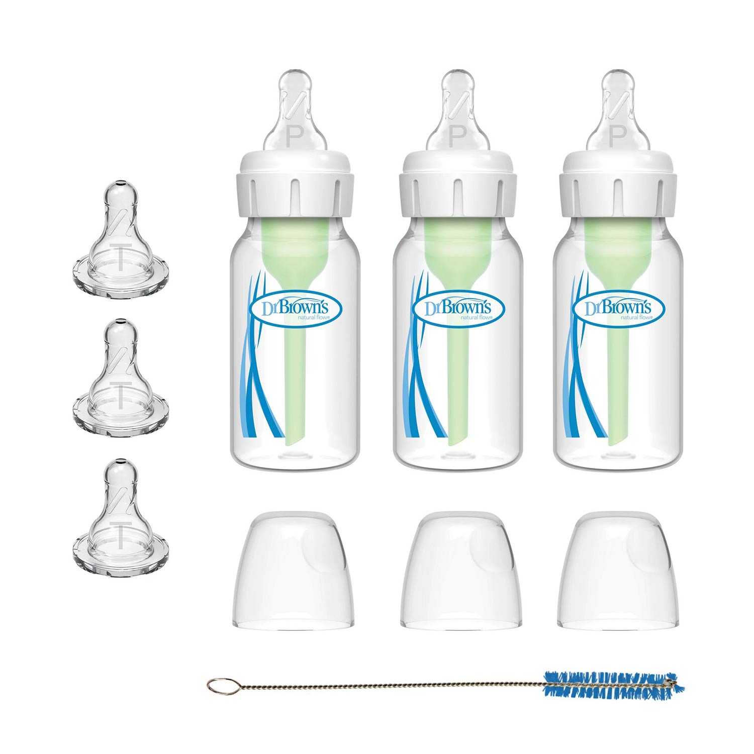 dr-brown-s-preemie-flow-bottle-set-3-pack-with-preemie-and-level-t-nipples-4-oz- image 1