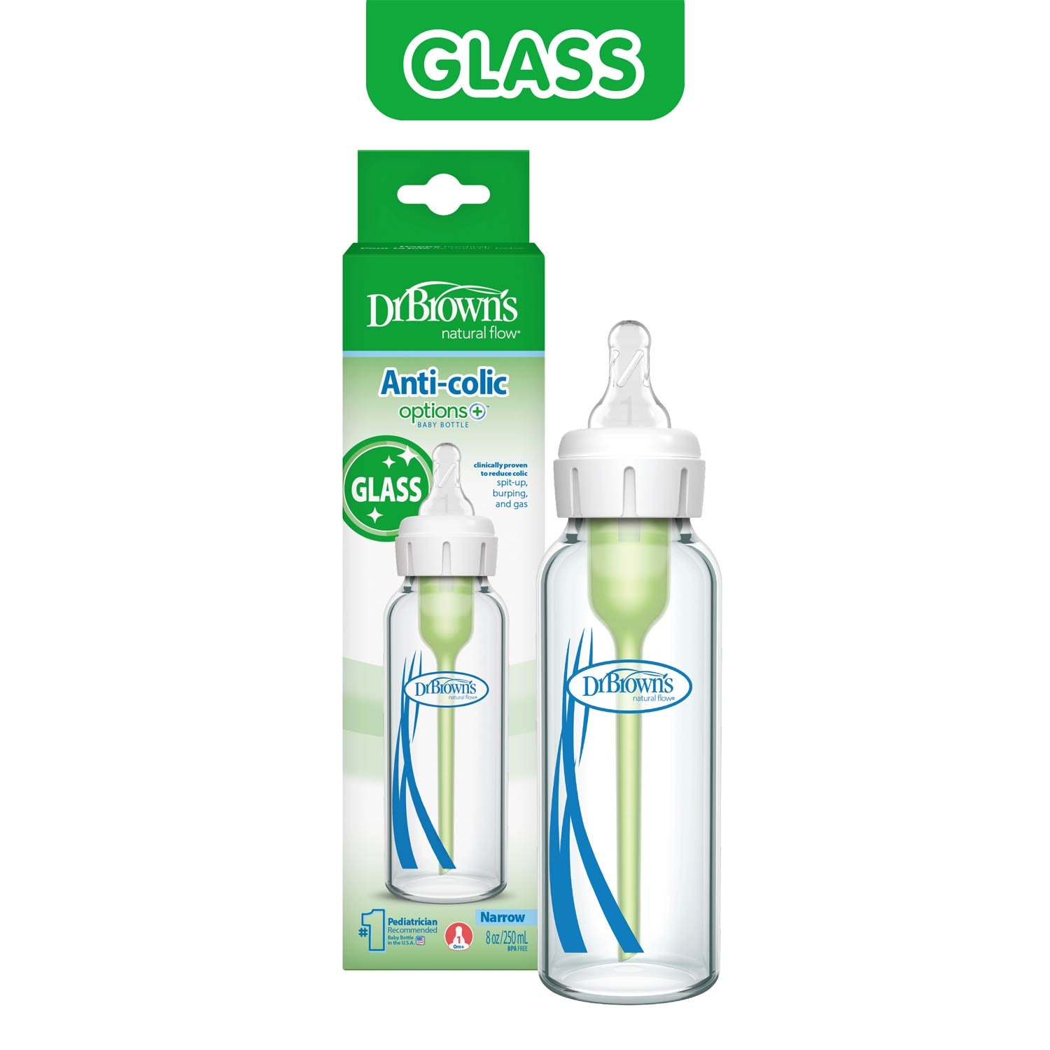 dr-brown-s-natural-flow-anti-colic-options-narrow-glass-baby-bottle-with-level-1 image 3