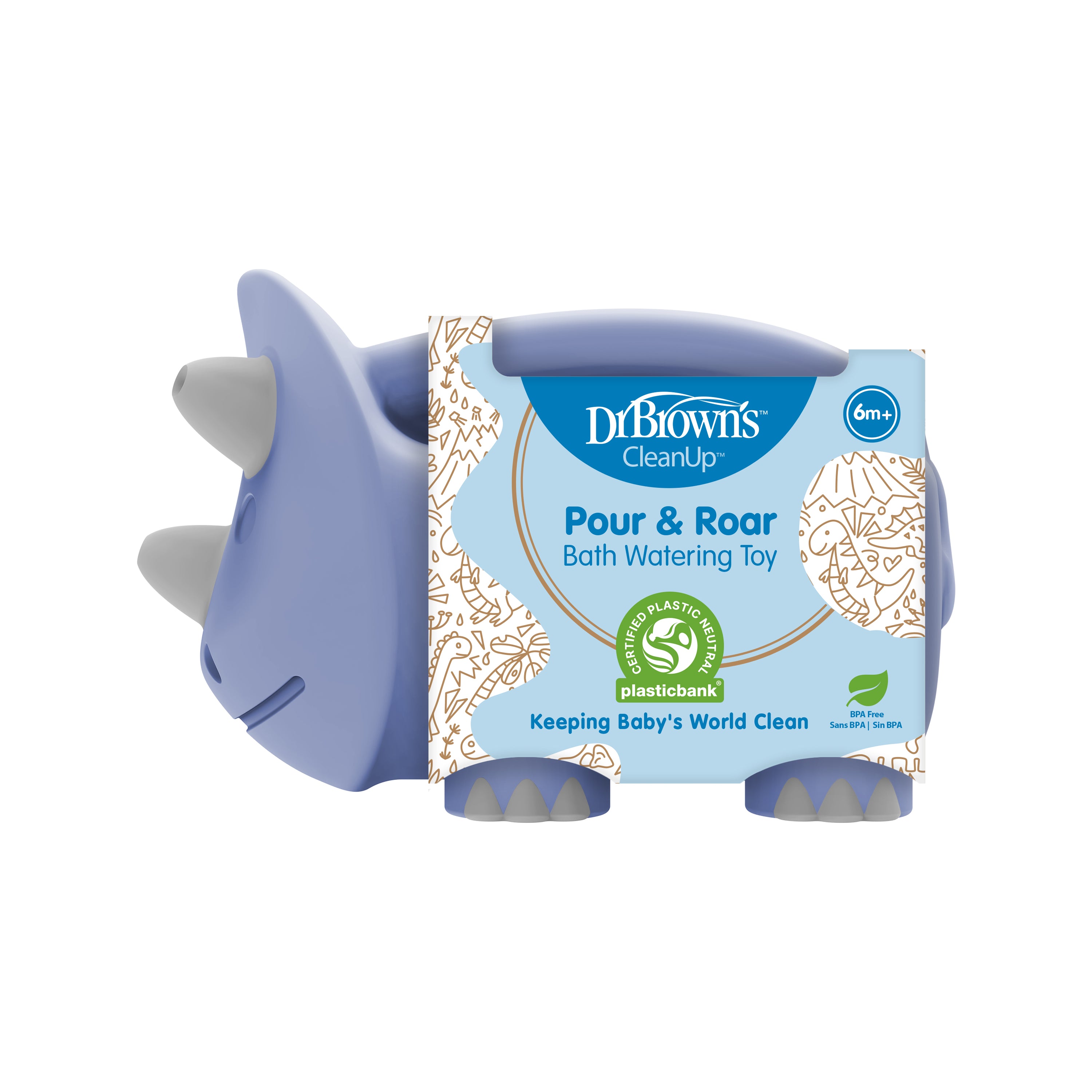 dr-brown-s-cleanup-pour-roar-watering-can-bath-toy-dino-fun image 3