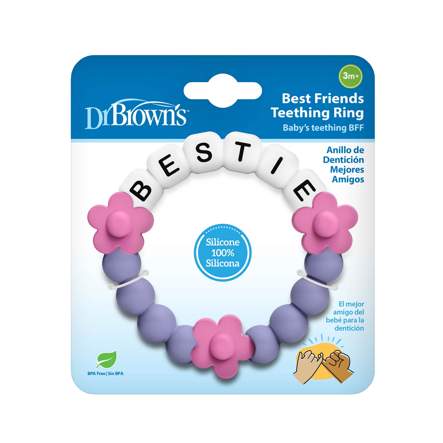 dr-brown-s-best-friends-teething-ring-100-silicone-beaded-design image 1