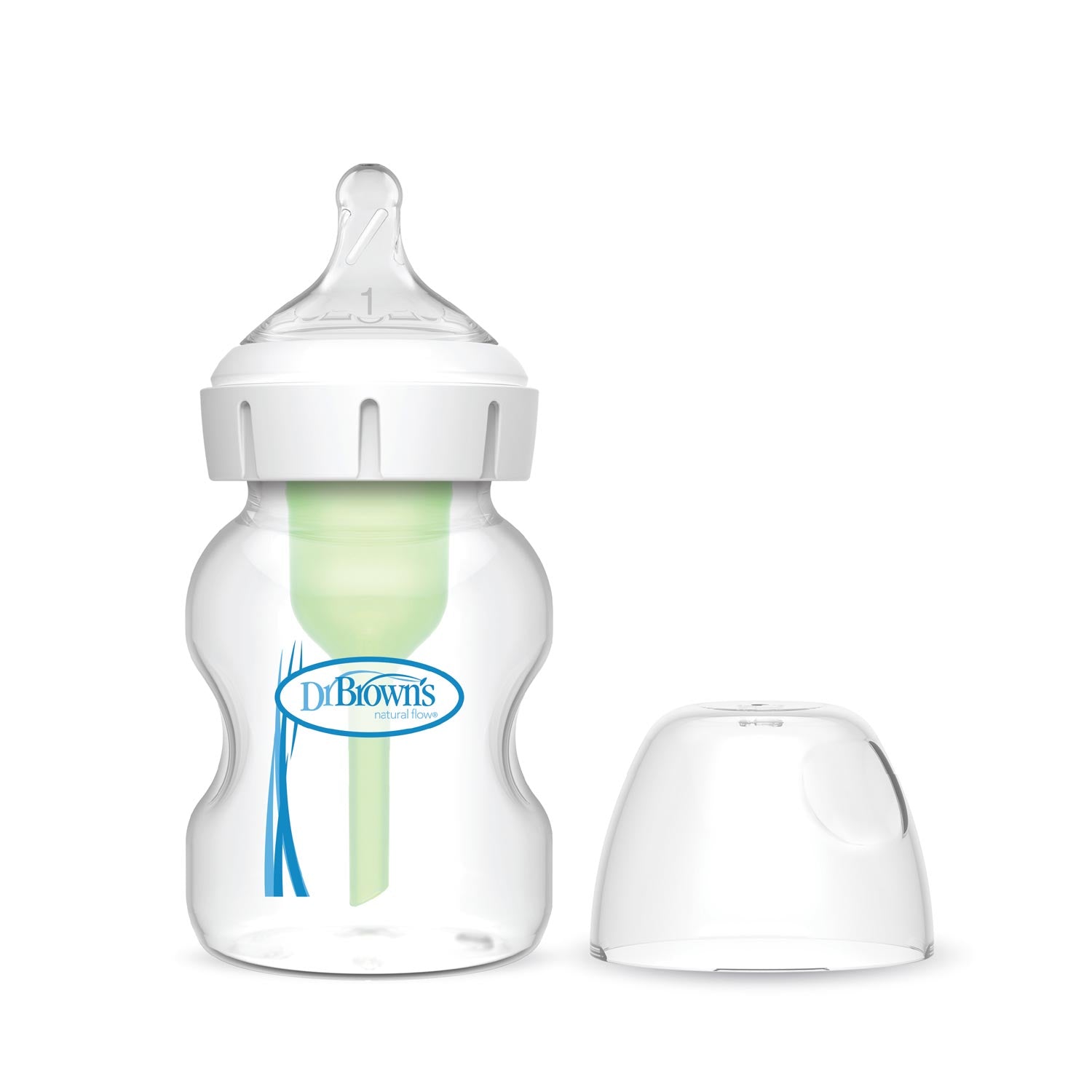 dr-brown-s-natural-flow-anti-colic-options-wide-neck-baby-bottle-with-level-1-sl image 1