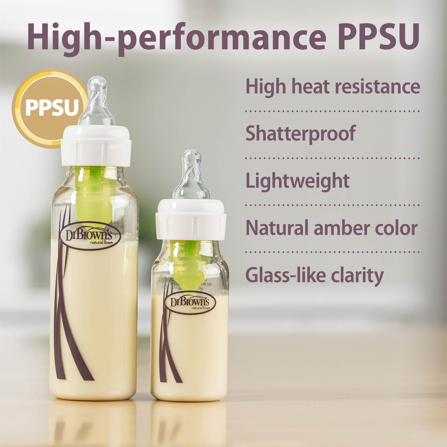 dr-brown-s-natural-flow-anti-colic-options-narrow-ppsu-baby-bottle image 3