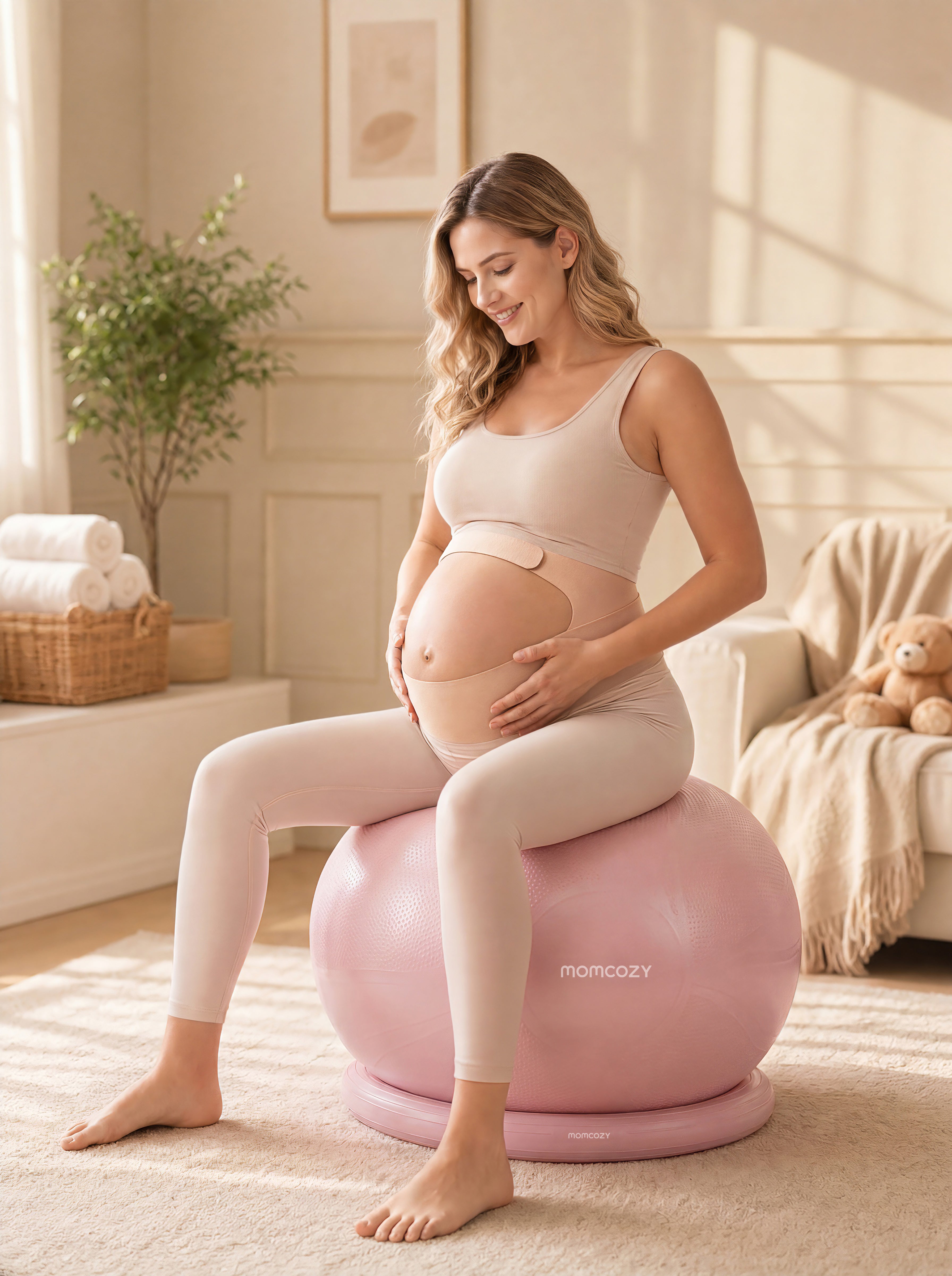 momcozy-ergonest-maternity-belly-band-birthease-maternity-ball-bundle image 2