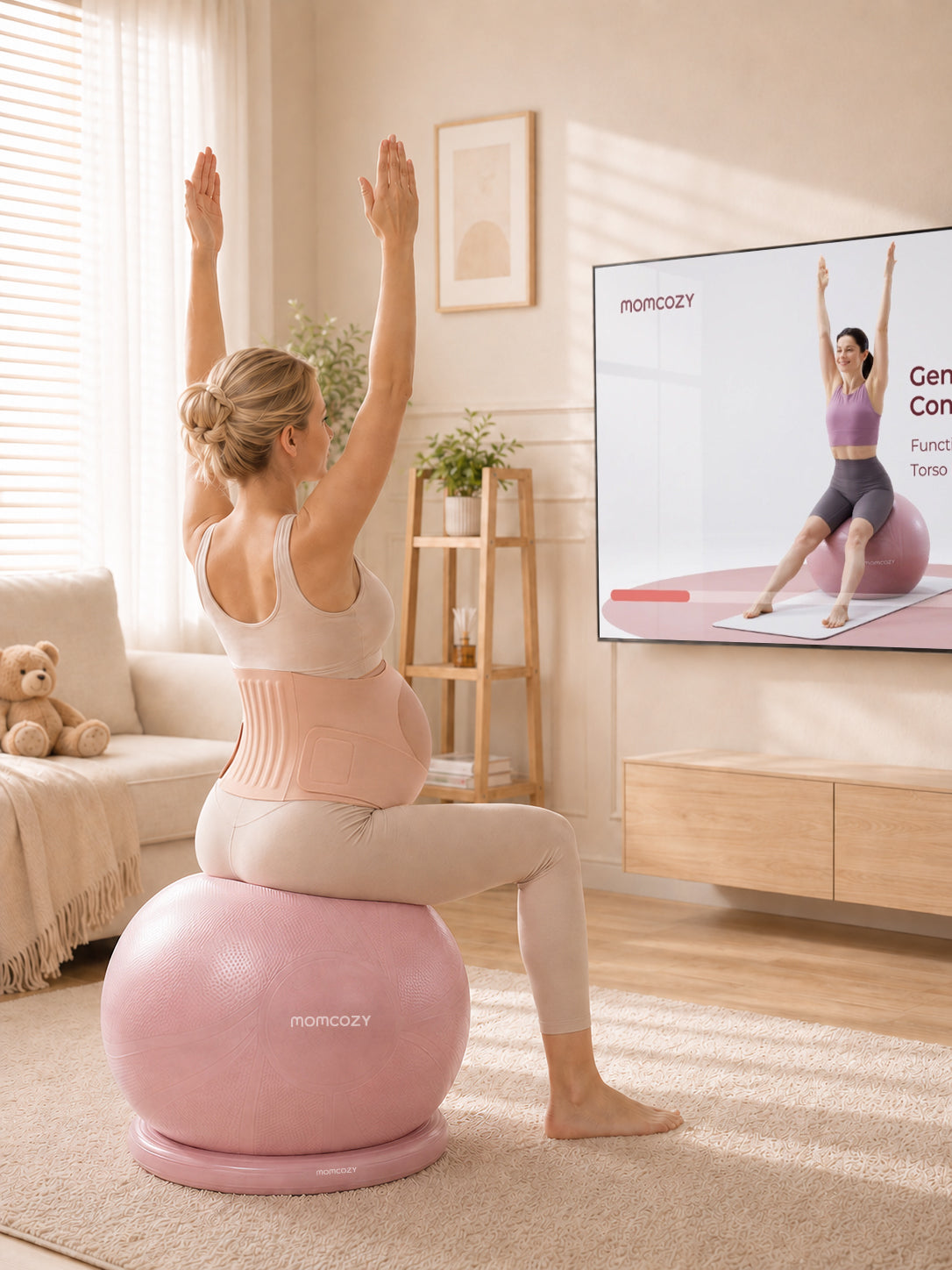 momcozy-ergonest-maternity-belly-band-birthease-maternity-ball-bundle image 3